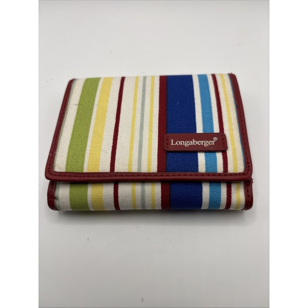 Women's Longaberger Basket Homestead Multi-fold Striped Wallet